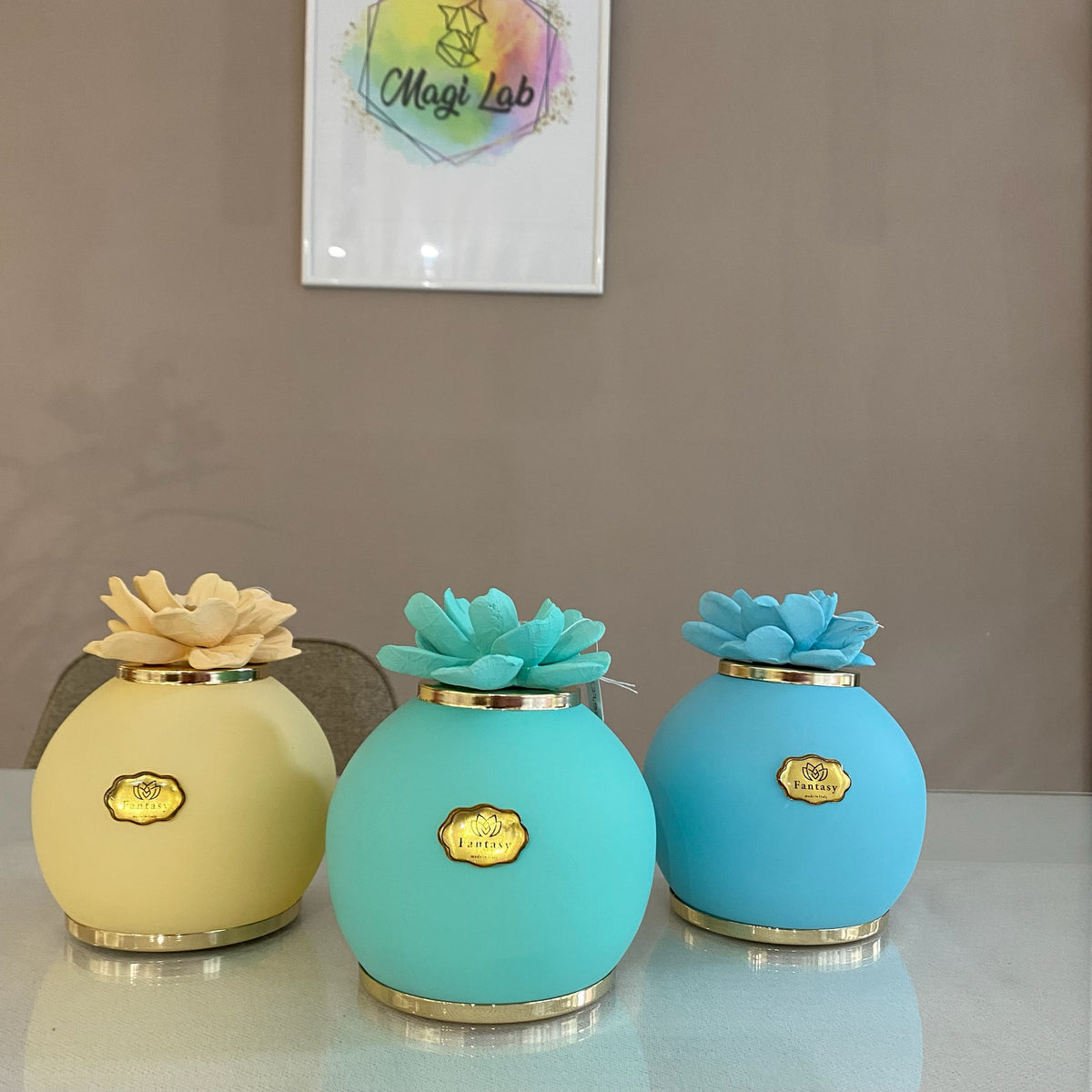 Lampade in vetro color pastello